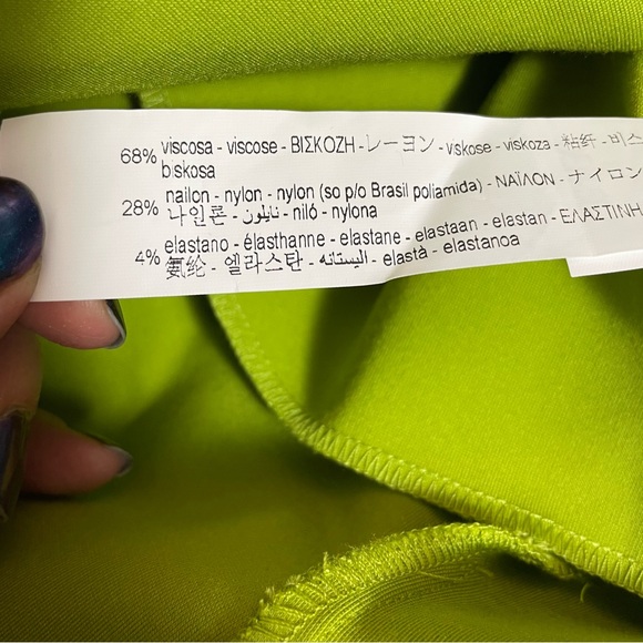 Sold - NWT New Zara Shoulder Pad Draped Sleeveless Green Dress Size M - Picture 7 of 14